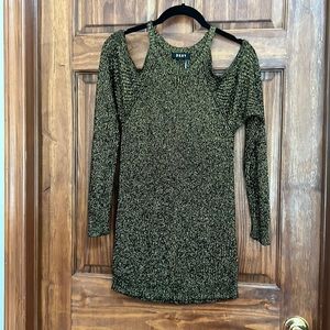 DKNY black and gold tunic sweater, size S